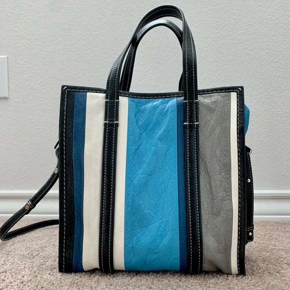 Balenciaga Bazar Convertible Tote Striped Leather Small - Picture 3 of 12
